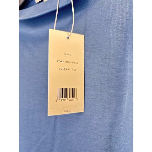 Vince Women’s Sleeveless Mock Neck Pima Cotton Dress Pool Blue Sz Large New $225 - Picture 4 of 5